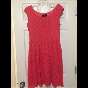 Ronni Nicole Coral Pink Lace Dress